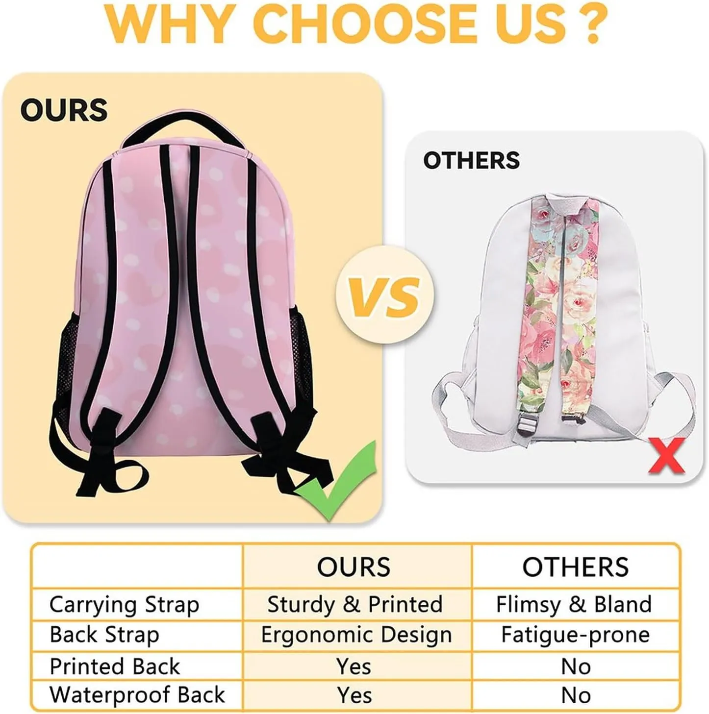 Donut Backpacks for Girls - 16 Inch Cute Backpack for School - Pink, Large Capacity, Durable, Lightweight Bookbag for Kids Travel