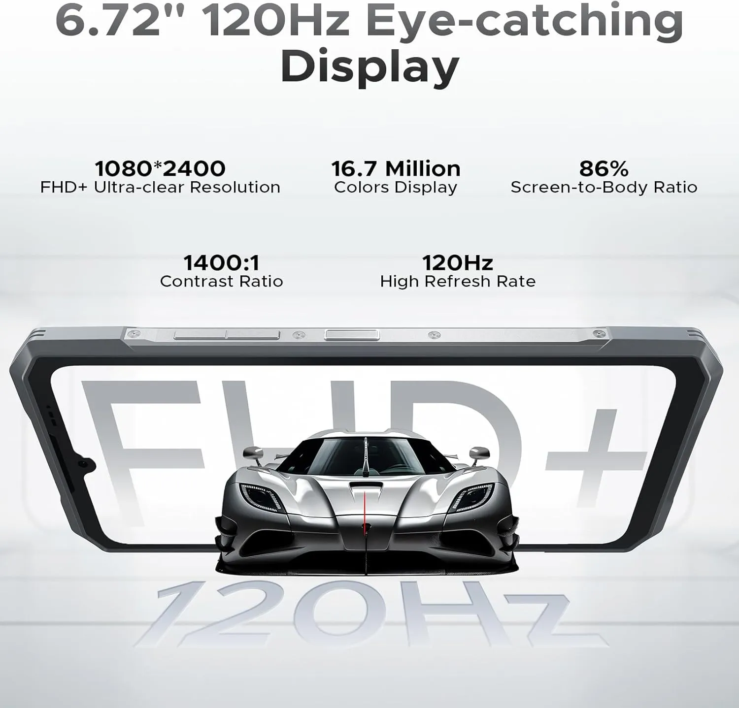 DOOGEE Blade GT Ultra 5G Rugged Smartphone with LED Light Effect, 36GB 512GB/2TB DDR5 Rugged Phone,4nm Dimensity D7300,6.72" FHD 120Hz, AI 100 32MP Android 14 Gaming Phones,Face & Finger ID/WIFI6