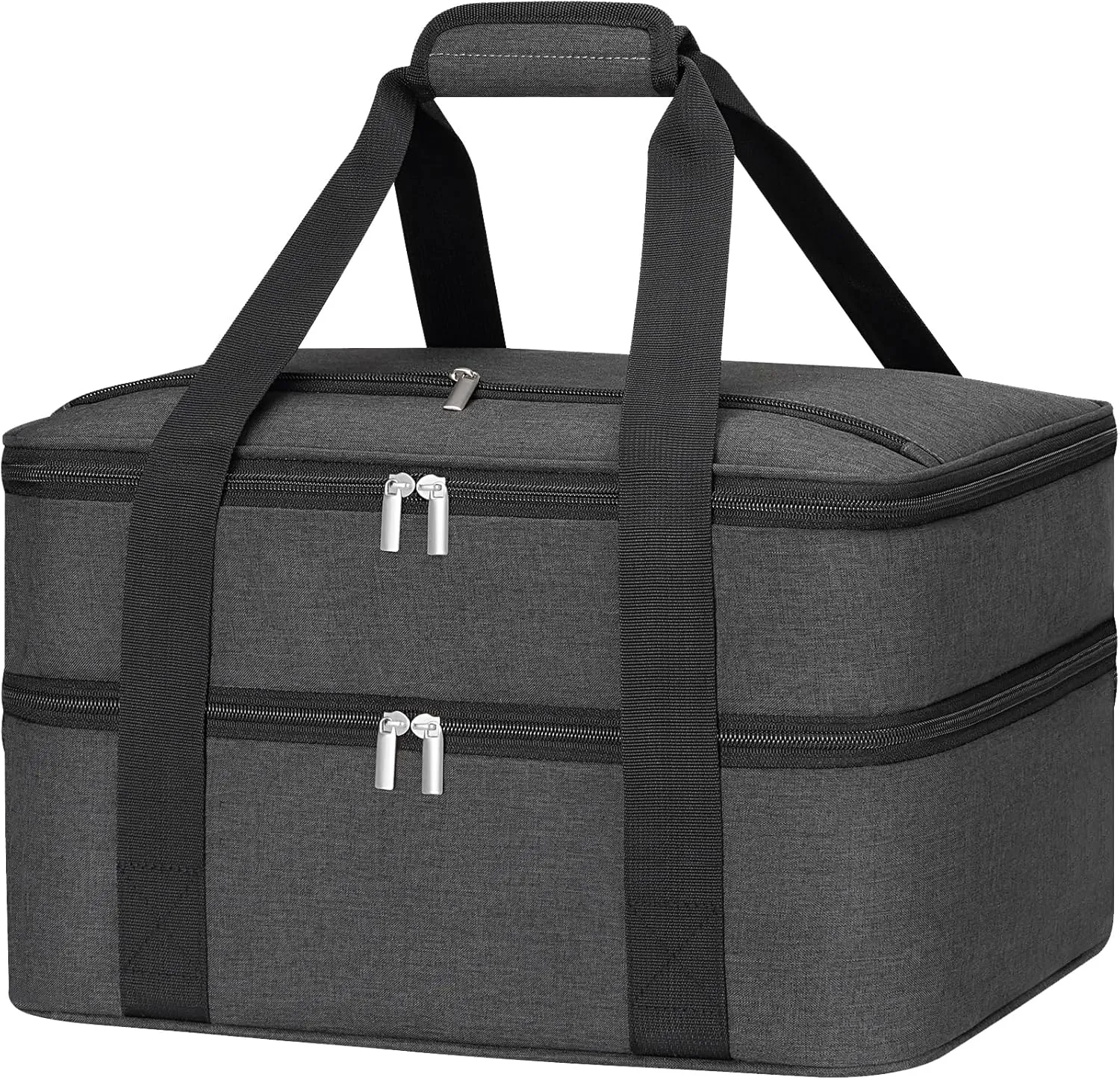 Double Decker Insulated Casserole Carrier for Hot or Cold Food, Insulated Casserole Dish Carrier for Potluck Parties, Picnic, Cookouts, Fits 9"x13" Baking Dish