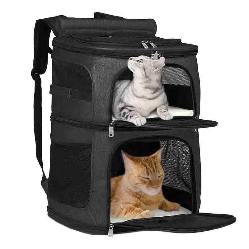Double Layer Cat Carrier Bag With Wheels 4 Color Backpack