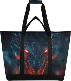 Dragon's Shining Eyes Reusable Insulated Lunchbox Cooler Bag, Leakproof Kitchen Grocery Bag Collapsible Portable Cooler Tote Bag for Picnic, Camping, Office, Travel