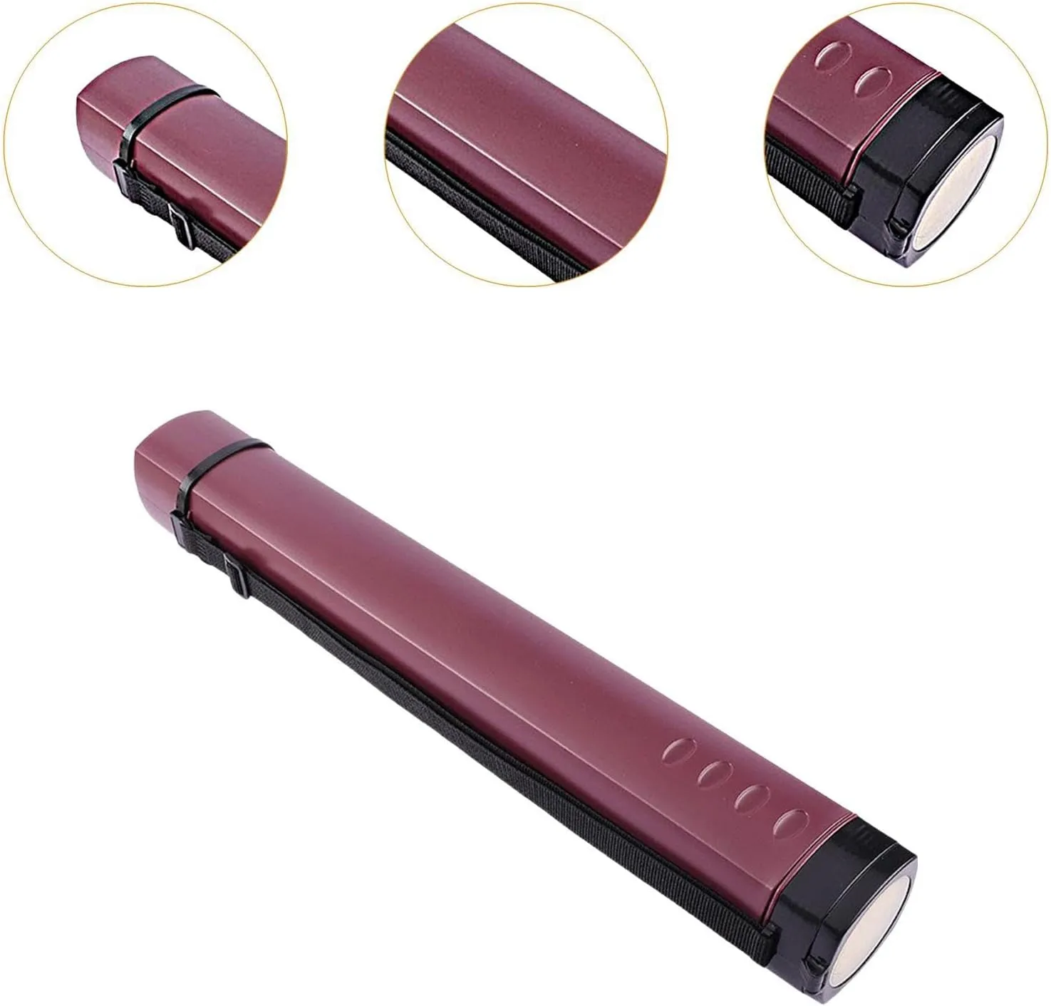 Drawings Tube Poster Tube Telescoping Carrier Arrows Storage Bag Document Storage Tube Case Tube for Draftings, Red