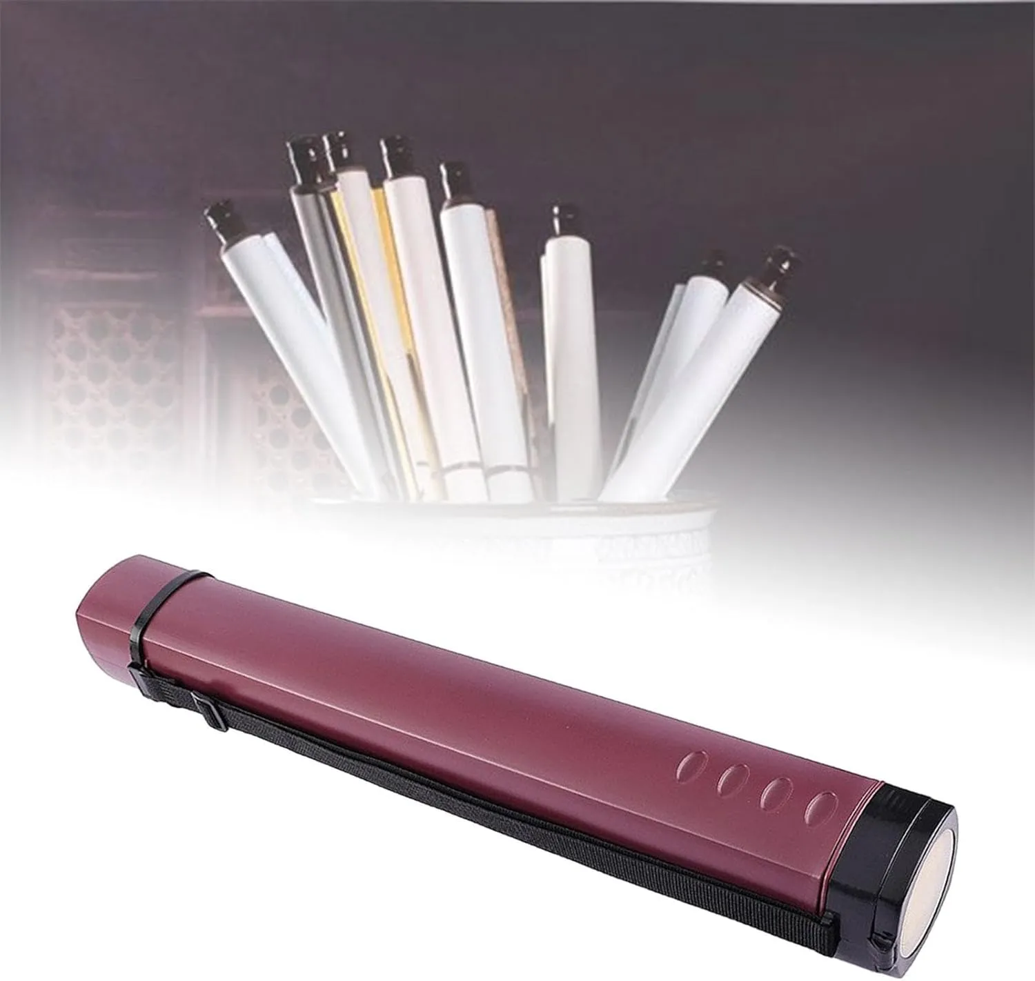 Drawings Tube Poster Tube Telescoping Carrier Arrows Storage Bag Document Storage Tube Case Tube for Draftings, Red