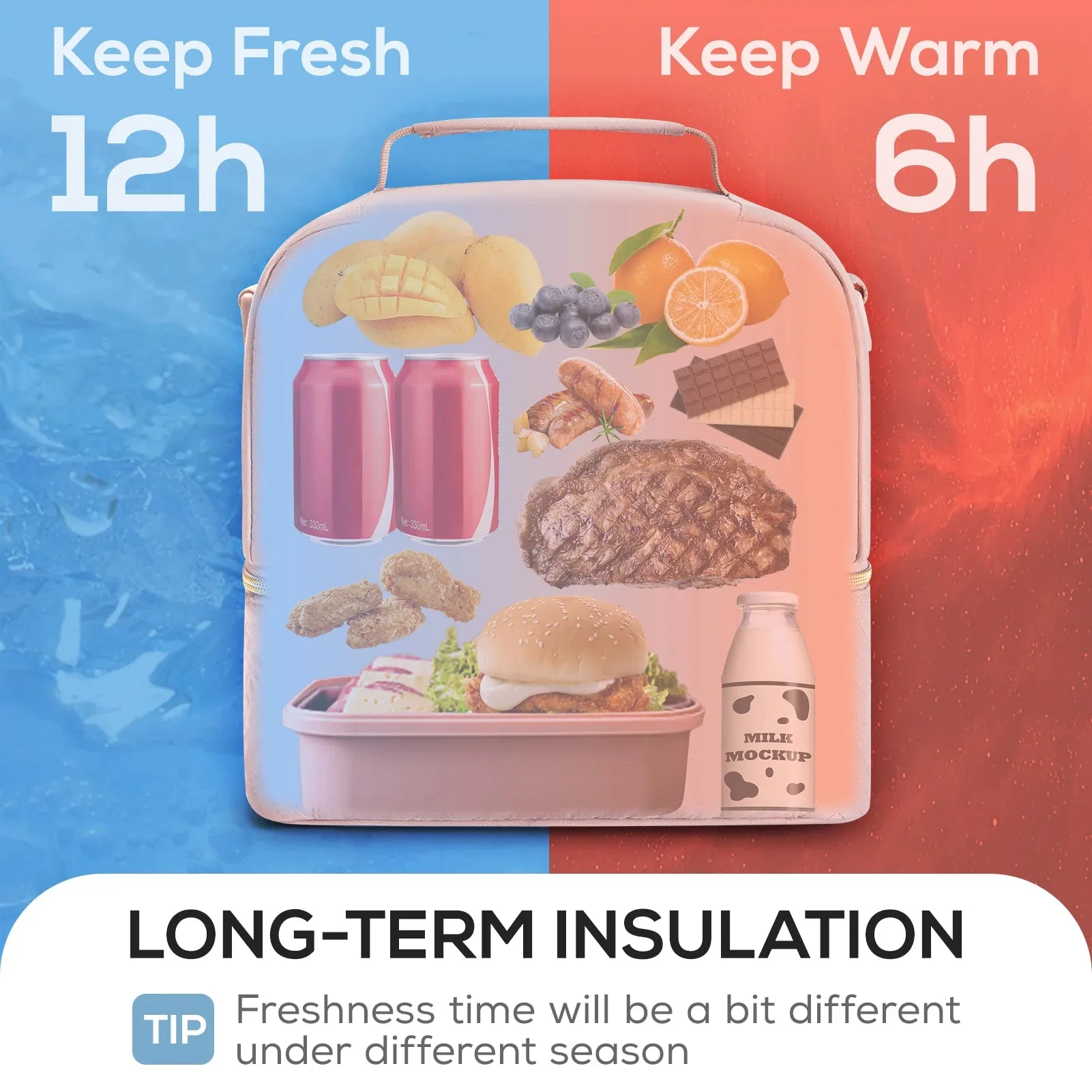 Durable Waterproof Thermal Lunch Bag for Women – Insulated Cooler Bag for School, Picnic & Adult Meal Storage