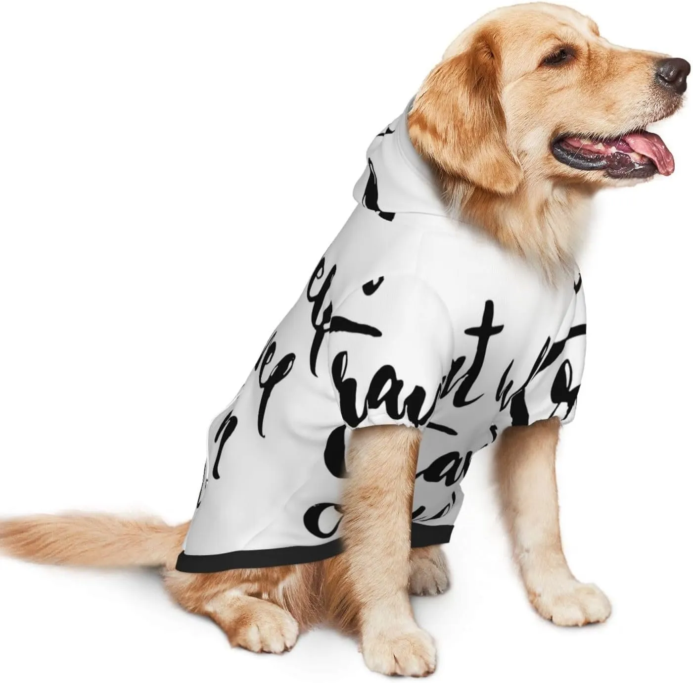 eat Well Travel Often Dog Hoodie Soft and Warm Dog Hoodie Sweater with Leash Hole and Pocket Dog Winter Sweatshirt Warm Pet Clothes for Medium Large Dogs