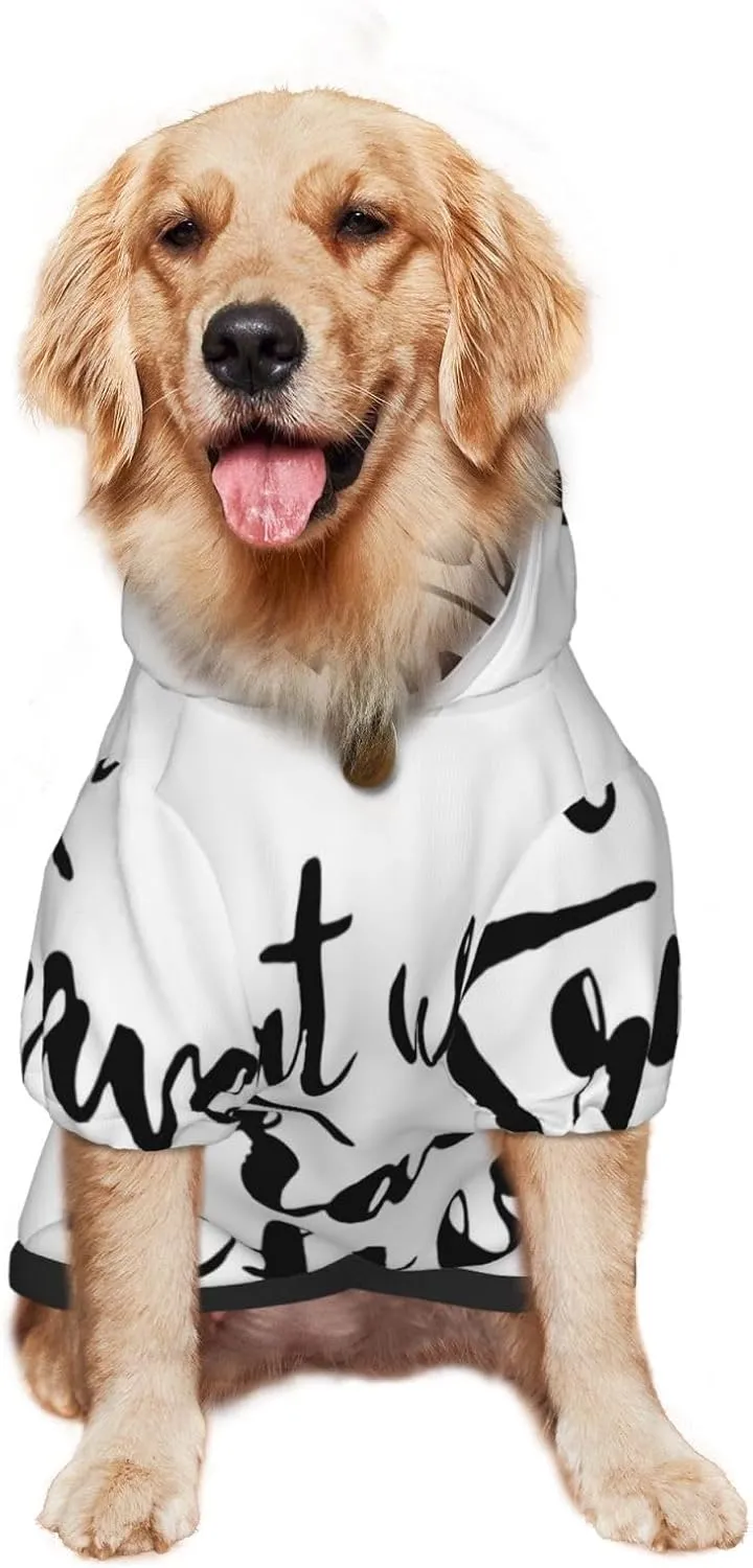 eat Well Travel Often Dog Hoodie Soft and Warm Dog Hoodie Sweater with Leash Hole and Pocket Dog Winter Sweatshirt Warm Pet Clothes for Medium Large Dogs