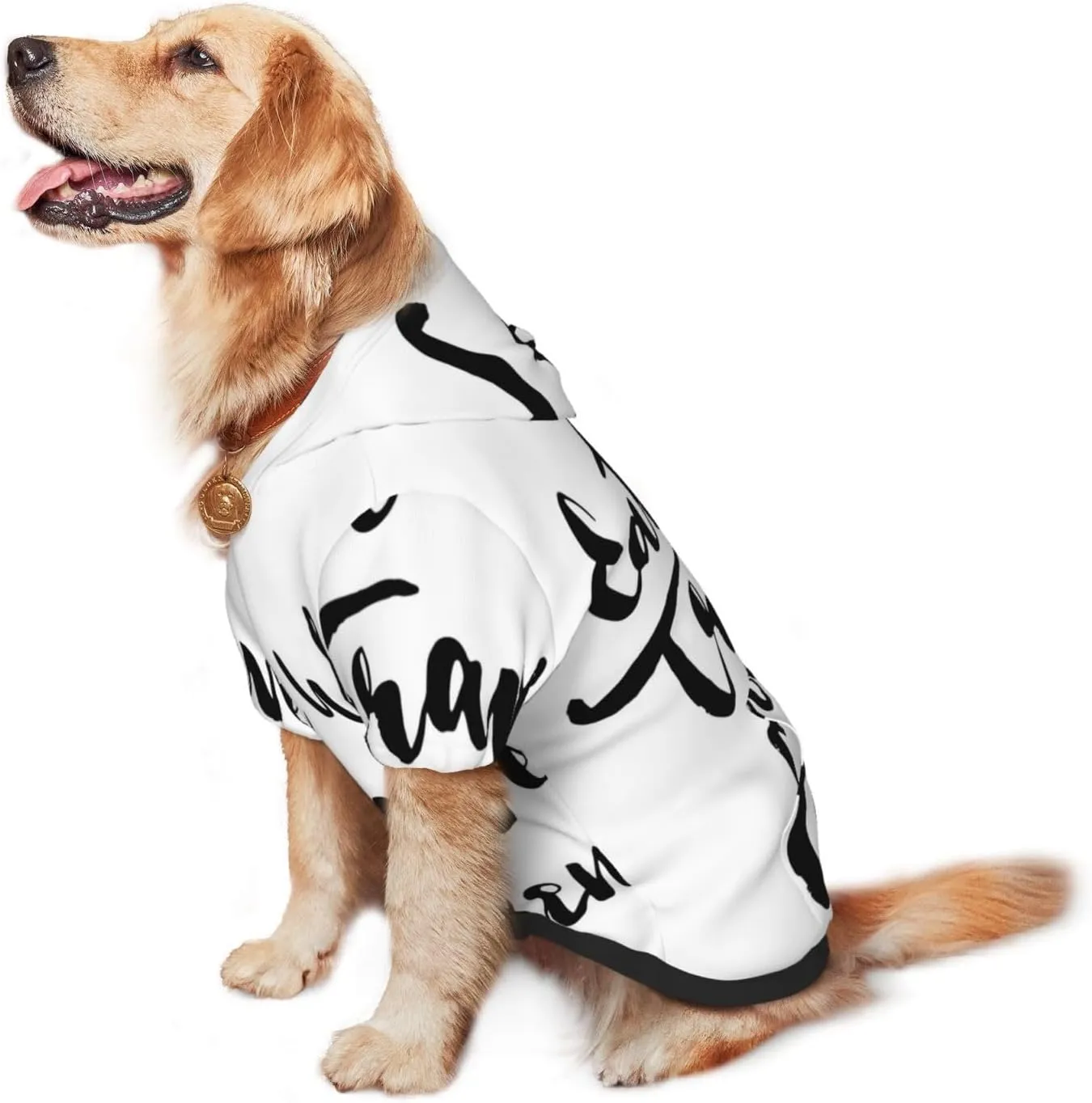 eat Well Travel Often Dog Hoodie Soft and Warm Dog Hoodie Sweater with Leash Hole and Pocket Dog Winter Sweatshirt Warm Pet Clothes for Medium Large Dogs
