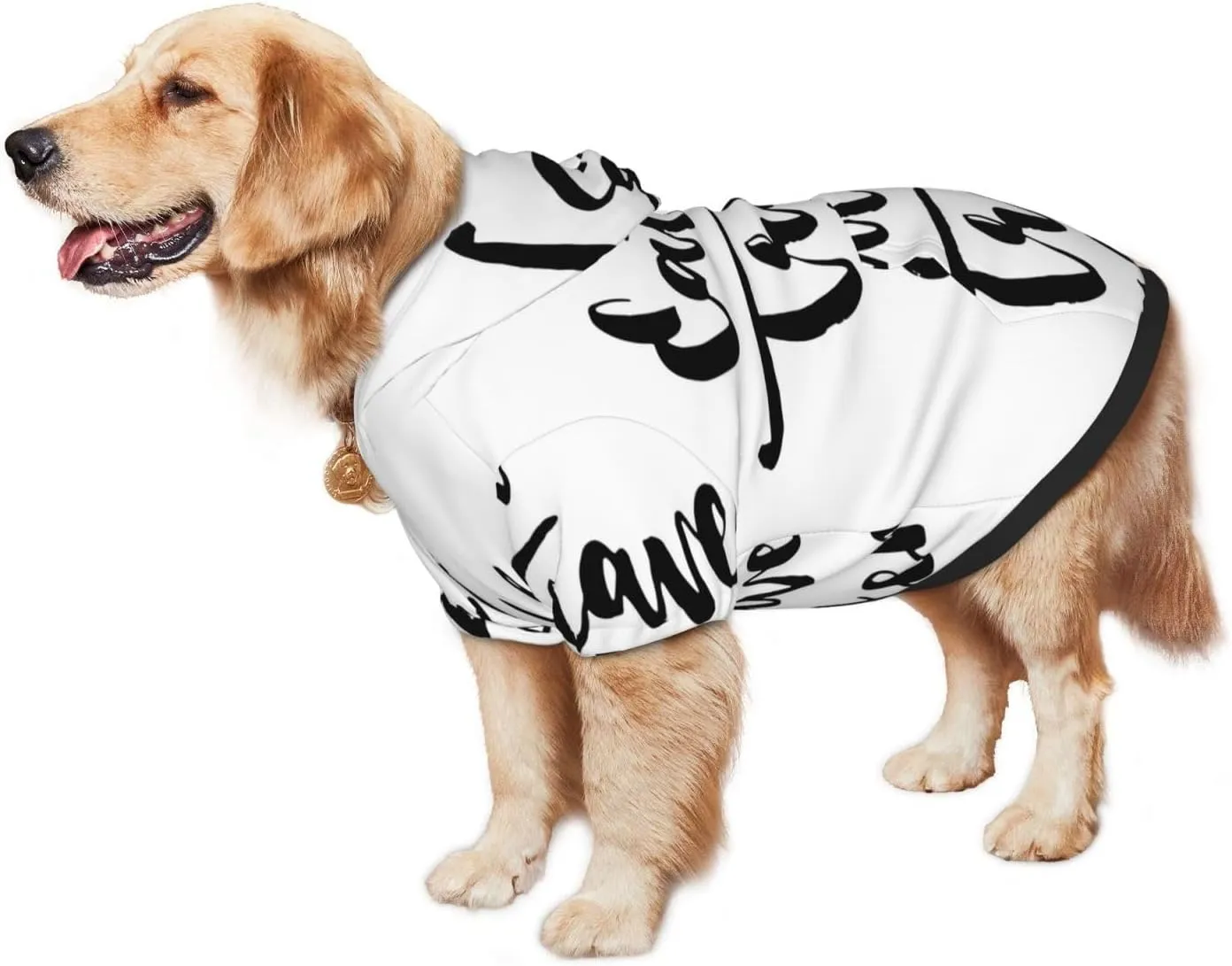 eat Well Travel Often Dog Hoodie Soft and Warm Dog Hoodie Sweater with Leash Hole and Pocket Dog Winter Sweatshirt Warm Pet Clothes for Medium Large Dogs