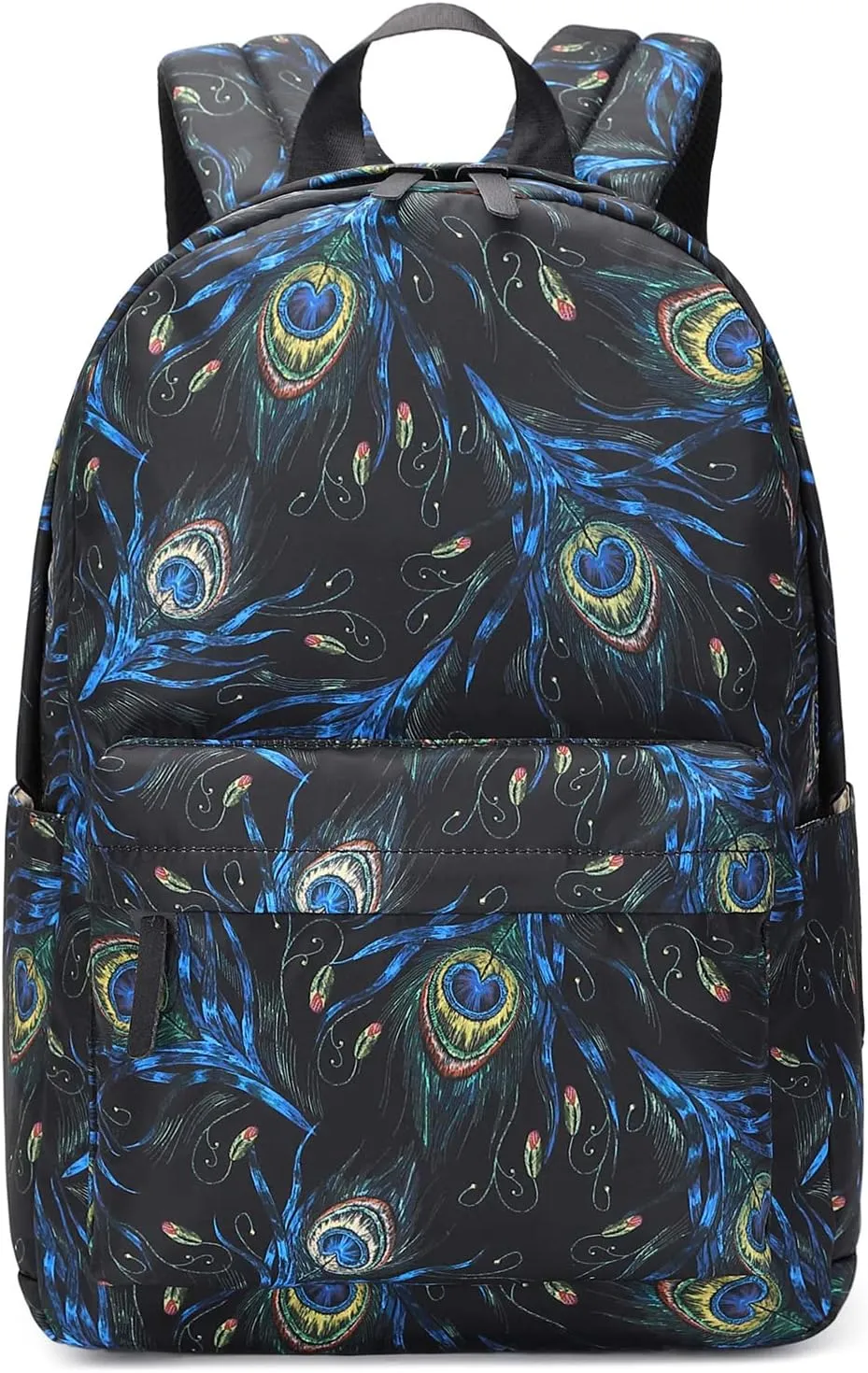 ecodudo Feather Print Girls Backpack Set for Teens Backpacks School Bookbags with Lunch Bag (Feather Black)