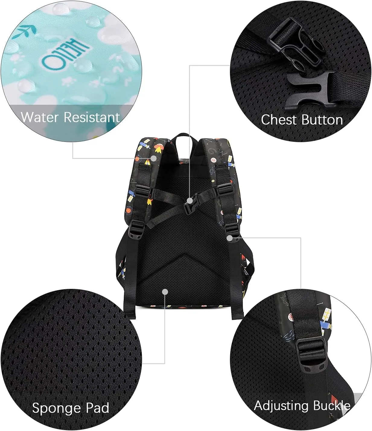 Ecodudo Little Kids Toddler Backpacks for Boys and Girls Preschool Backpack With Chest Strap
