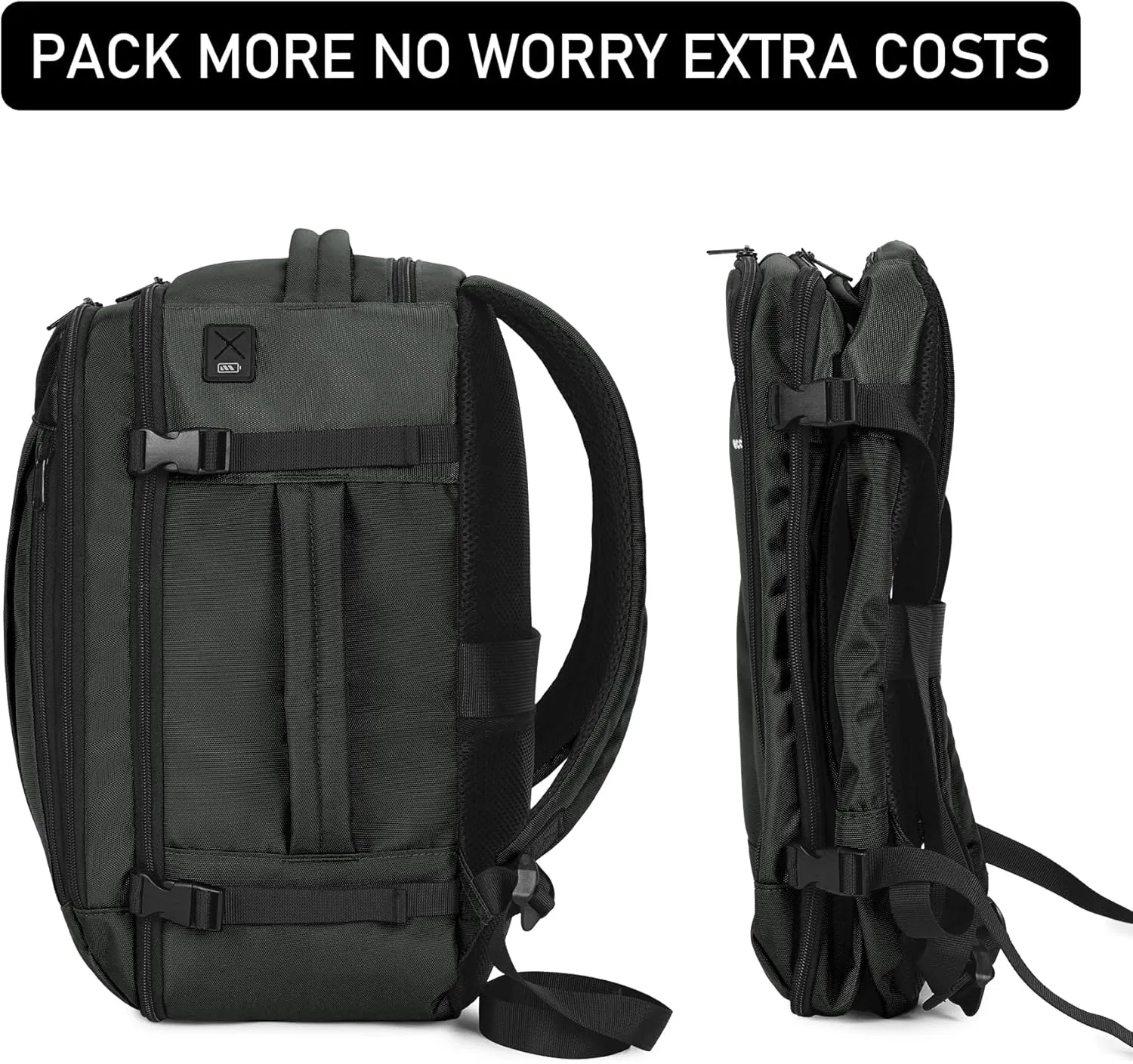 ECOHUB Travel Backpack 18x14x8 Spirit Airlines Personal Item Bag Carry On Backpack 13 Pockets Large Work Casual Daypack for men Airline Approved Waterproof Gym Backpack with Charging Port, Gray