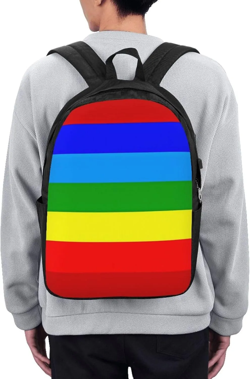 Ecuador Indigenous Flag Travel Backpack 17-Inch Laptop Backpacks Business Rucksack Casual Sport Daypack with USB Charging Port Carry-on Bag for Camping Biking
