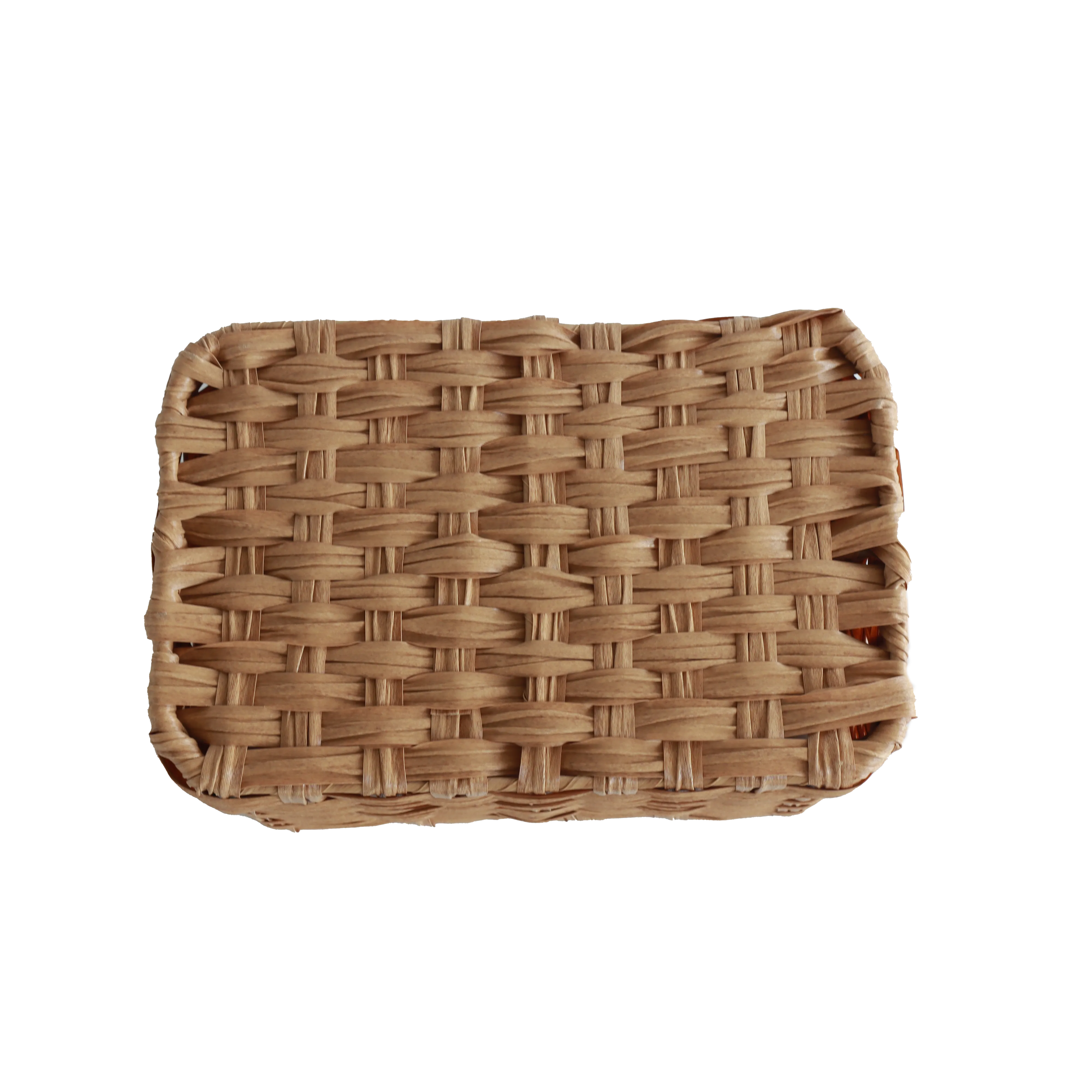 Eden Grace Hand Woven Resin Wicker Basket for Storage with Iron Frame and Dual Compartments - in Tan, Gray, and White