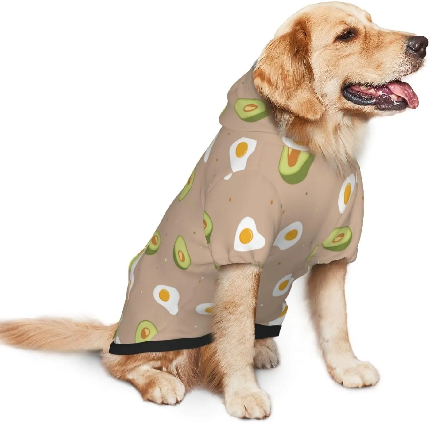 Egg and Avocado Dog Hoodie Soft and Warm Dog Hoodie Sweater with Leash Hole and Pocket Dog Winter Sweatshirt Warm Pet Clothes for Medium Large Dogs
