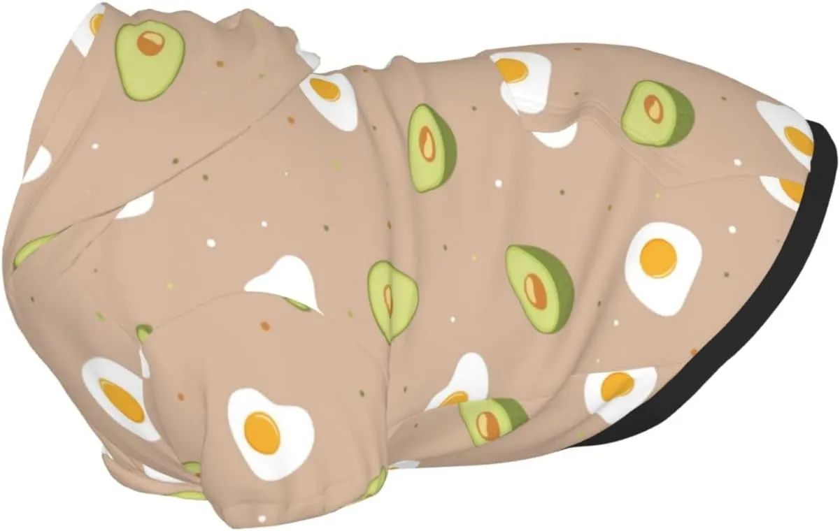 Egg and Avocado Dog Hoodie Soft and Warm Dog Hoodie Sweater with Leash Hole and Pocket Dog Winter Sweatshirt Warm Pet Clothes for Medium Large Dogs