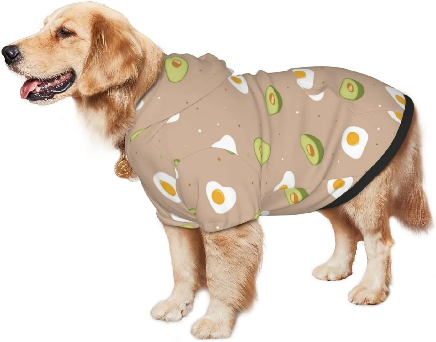 Egg and Avocado Dog Hoodie Soft and Warm Dog Hoodie Sweater with Leash Hole and Pocket Dog Winter Sweatshirt Warm Pet Clothes for Medium Large Dogs