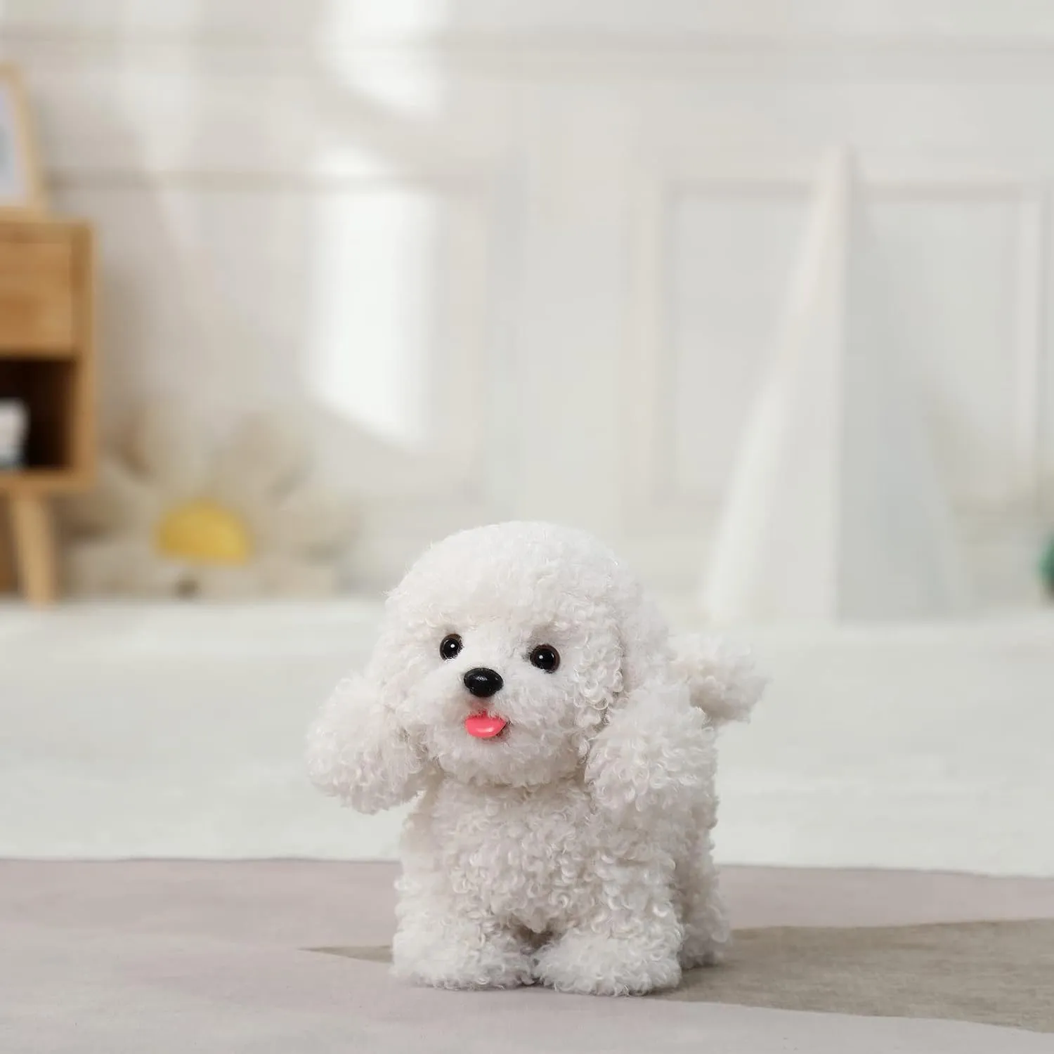 Electronic Walking Poodle Stuffed Dog Toy, Realistic Interactive Puppy Pet Dog, Walking, Barking,Wagging Tail & Talking,Present Pet Gifts for 3  Year Boys Girls