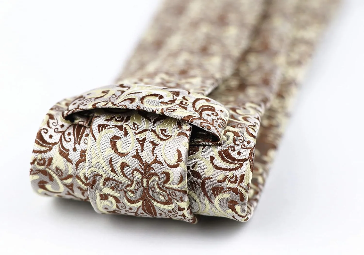Elfeves Men's Tie Cravat Jacquard Luxury Small Floral Pattern Wedding Necktie