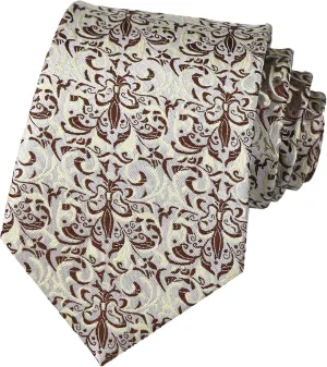 Elfeves Men's Tie Cravat Jacquard Luxury Small Floral Pattern Wedding Necktie