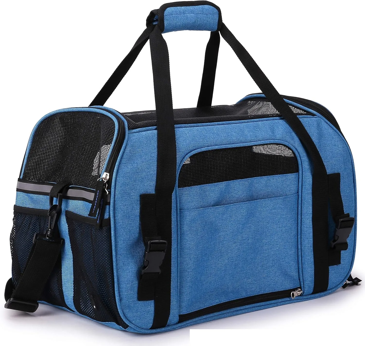 EliteField Soft Pet Carrier (3 Year Warranty, Airline Approved) Soft Sided Dog Puppy Cat Carrier Travel Bag (X-Large: 21" L x 12" W x 13" H, Sapphire Blue)