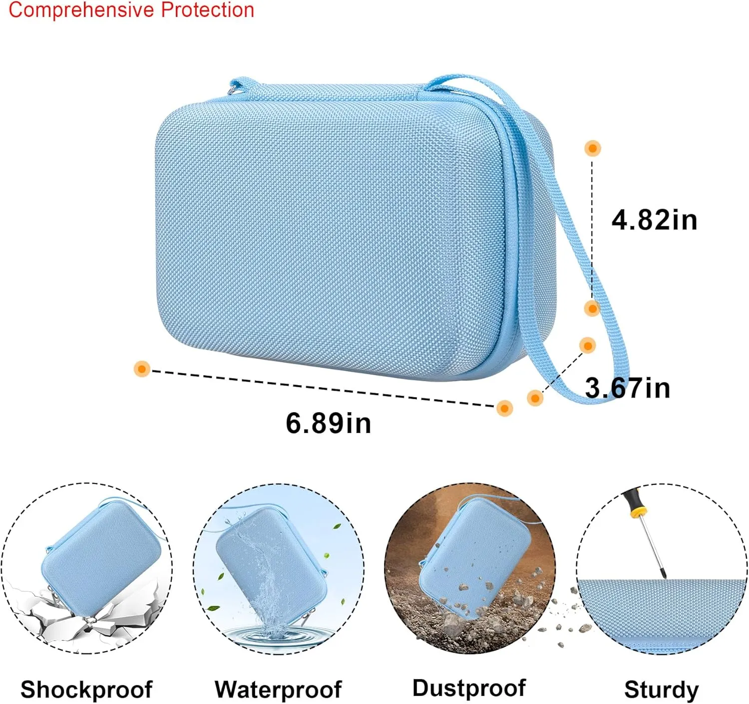Elonbo Carrying Case for iHealth Track Smart Upper Arm Blood Pressure Monitor, Wireless Bluetooth Blood Pressure Monitor Travel Protective Bag Storage Holder, Mesh Pocket fits Range Cuff, Blue