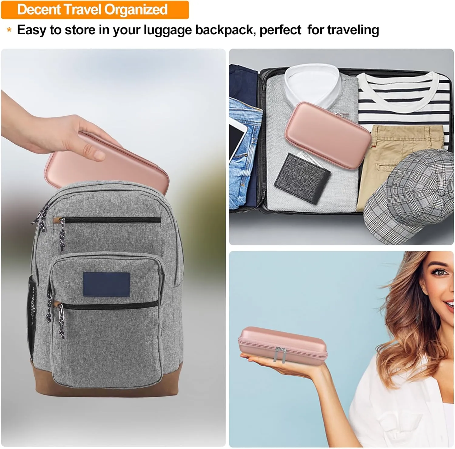 Elonbo Carrying Case for Polaroid Hi-Print   Paper Bundle- 2nd Generation Bluetooth Connected 2x3 Pocket Photo Dye-Sub Printer, Photo Printer Travel Storage Cover Protective Bag, Rose Gold