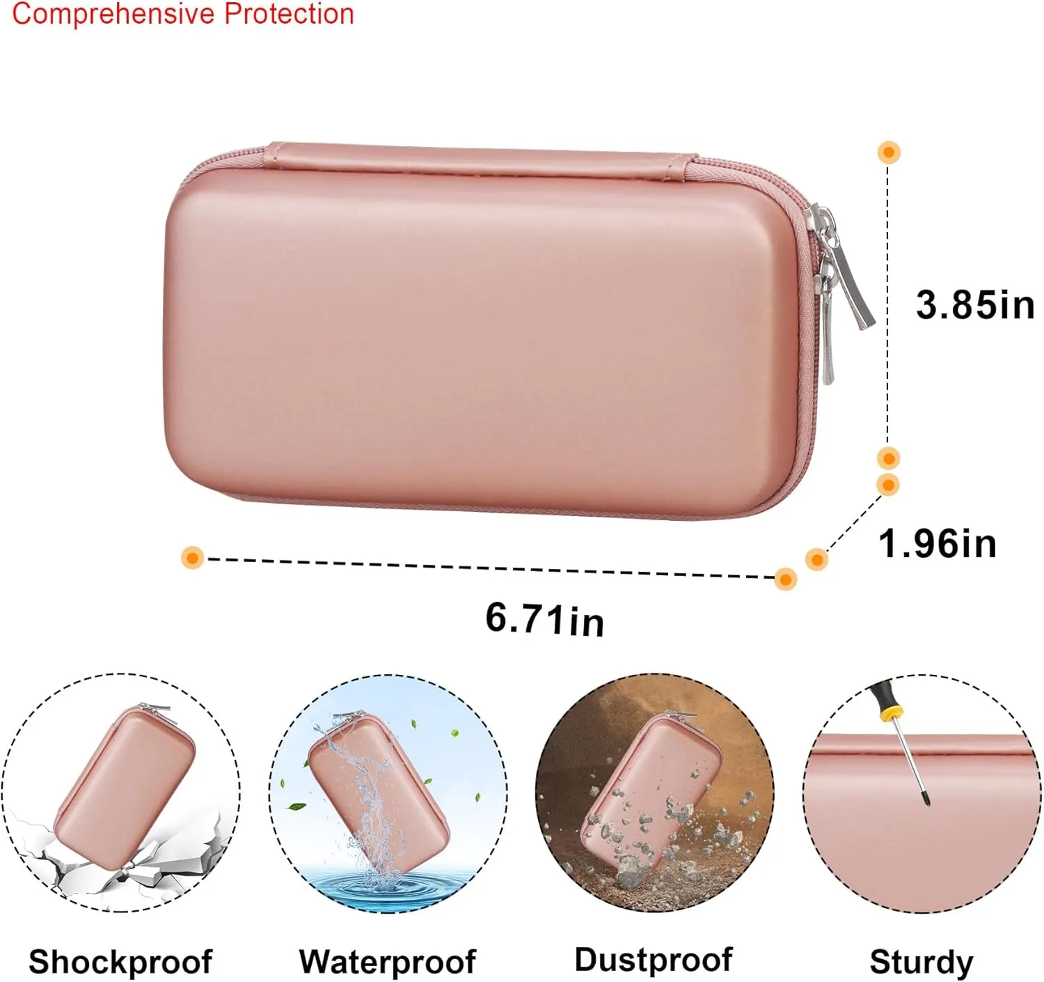 Elonbo Carrying Case for Polaroid Hi-Print   Paper Bundle- 2nd Generation Bluetooth Connected 2x3 Pocket Photo Dye-Sub Printer, Photo Printer Travel Storage Cover Protective Bag, Rose Gold