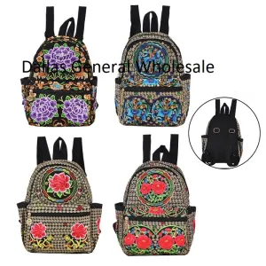 Embroidered Women Backpack - Assorted Bulk
