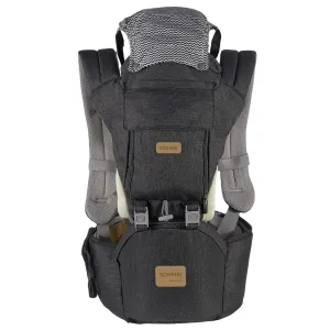 Ergonomic Baby Carrier with Hip Seat, 360° Positions, Soft and Breathable, All Seasons, for Newborns and Toddlers, Hiking Shopping Travelling