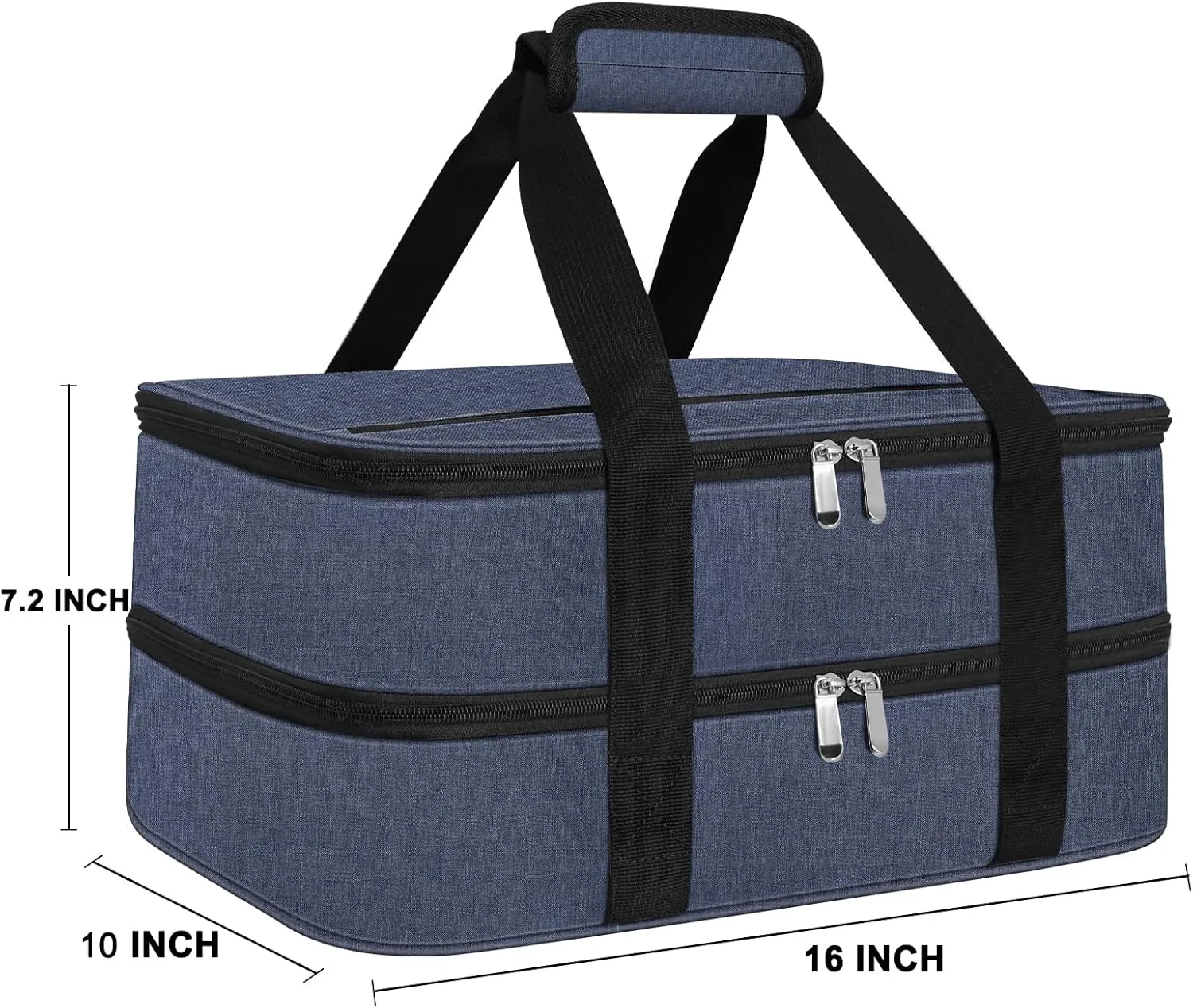 esouler Double Insulated Casserole Carrier Bag Hot & Cold Food Carrier Bag Lasagna Holder Lunch Bag for Picnics, Parties, Travel, Fits 9 x 13 Inches Casserole Dish-Blue