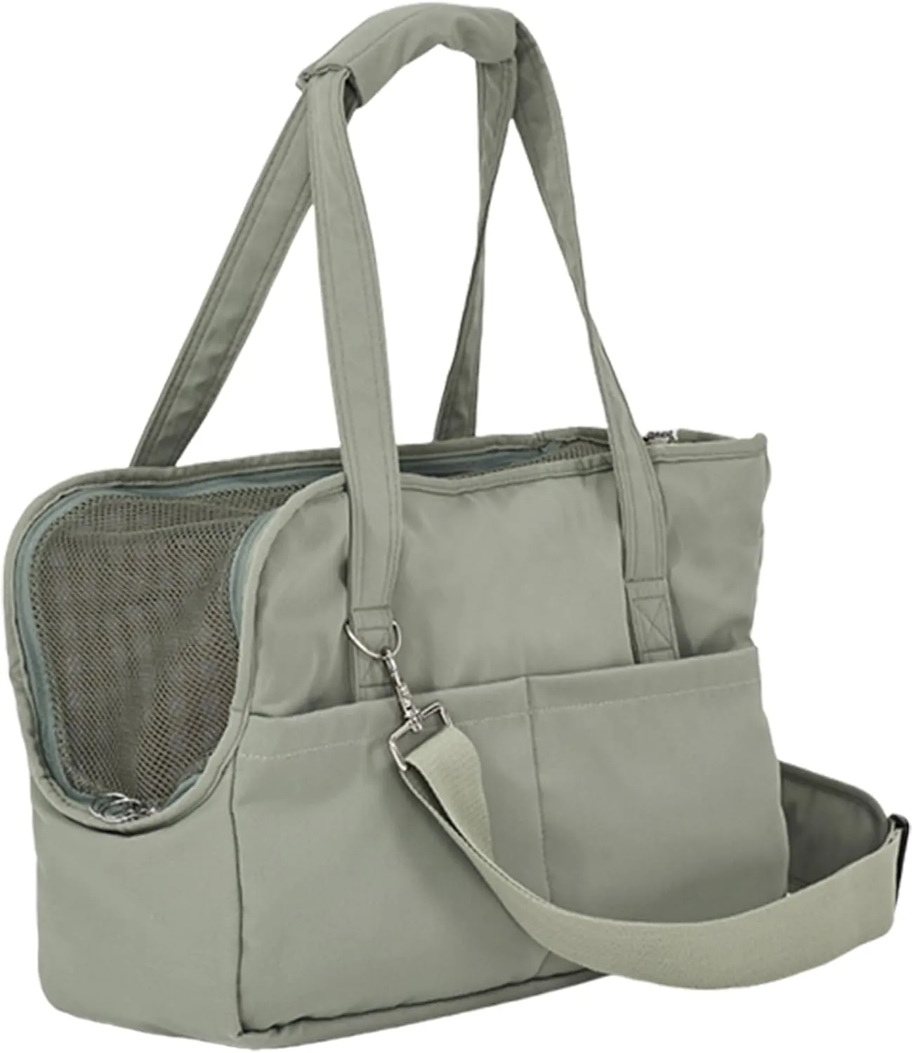 ETIAL 3-in-1 Multi-Way Convertible Pet Carrier Bag - Hands-Free Crossbody/Shoulder/Handheld Tote Purse for Cats & Dogs up to 13lbs, Anti-Escape Strap, Dual-Sided Windows Green