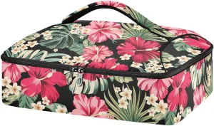 Exotic Hawaiian Tropical Hibiscus Insulated Casserole Carrier for Hot or Cold Food Lasagna Holder Tote Fits 11 x 15 or 9 x 13 Baking Dish Reusable Lunch Bag for Travel Potluck Picnic Beach