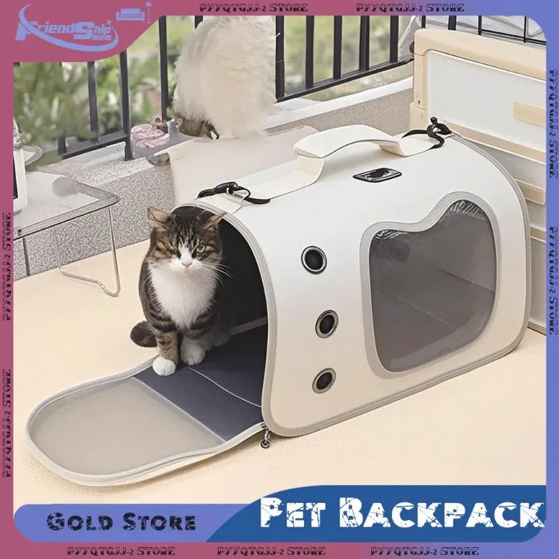 Expandable 3-in-1 Cat Carrier Bag Lightweight Foldable Handheld Tote with Privacy Cover for Small Cats Dogs Travel Accessories