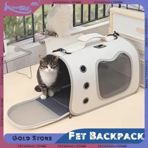 Expandable 3-in-1 Cat Carrier Bag Lightweight Foldable Handheld Tote with Privacy Cover for Small Cats Dogs Travel Accessories