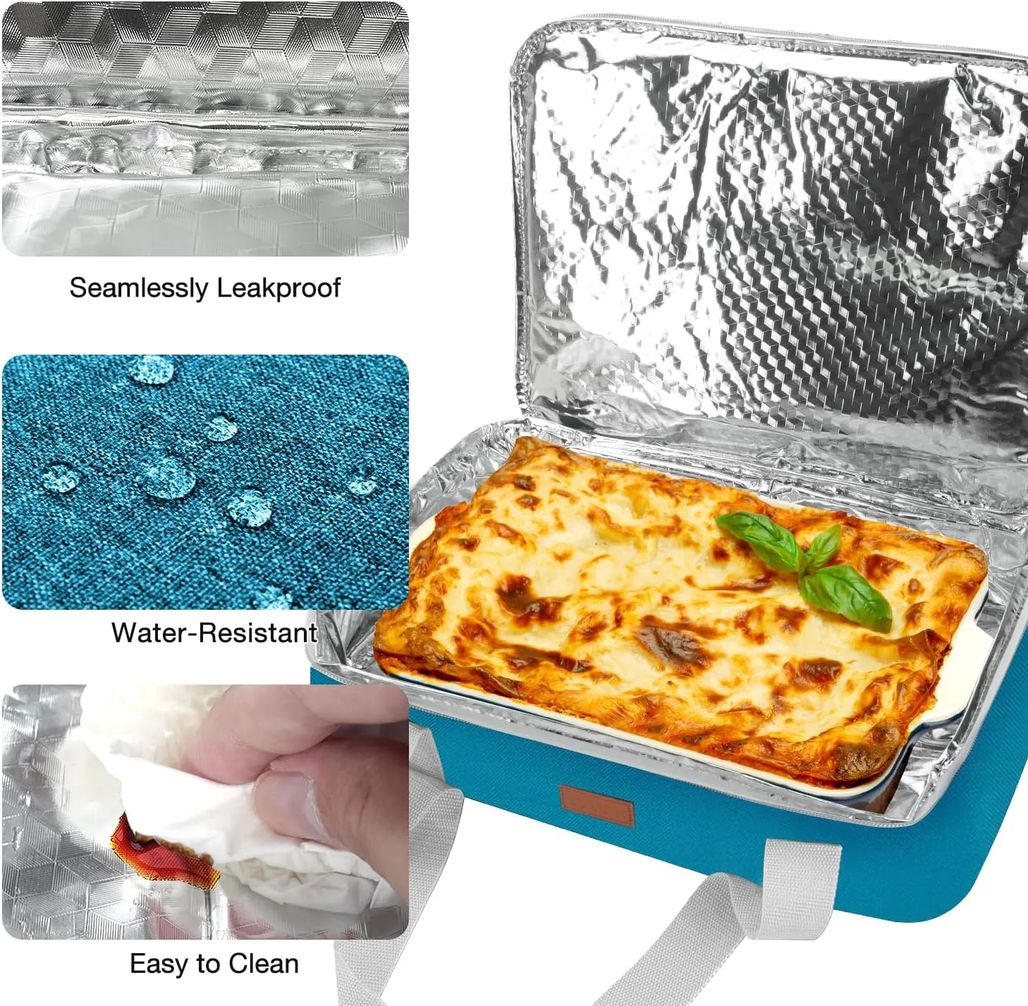 Expandable Casserole Carrier Bag - Double Decker Food Bag, Insulated Casserole Carrier for Hot or Cold Food, Lasagna Holder Tote for Picnics,Beaches,Traveling or Gifts