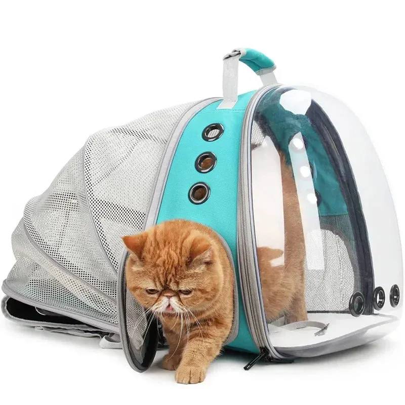 Expandable Cat Carrier Backpack Large Transparent Pet Travel Backpack Bubble Space Capsule Pet Travel Bag