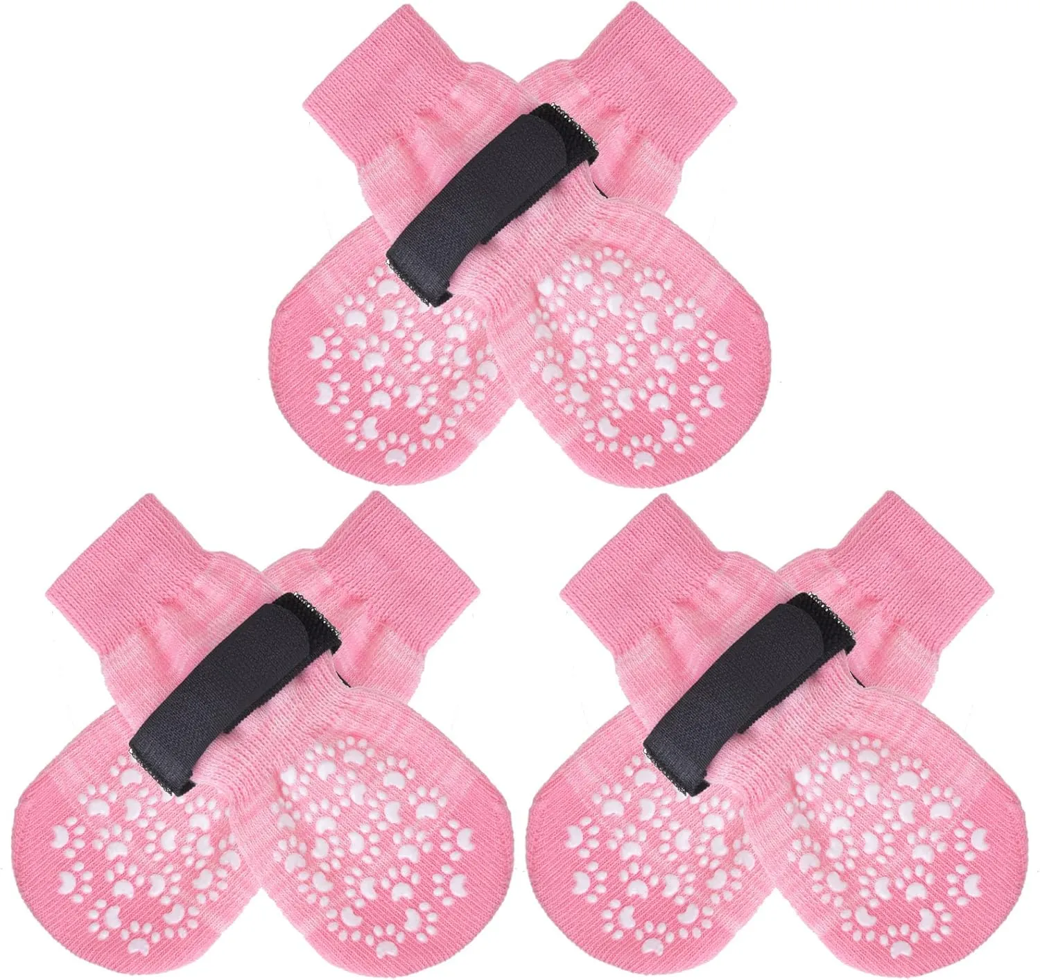 EXPAWLORER 6PCS Anti-Slip Dog Socks to Prevent Licking Paws,Dog Shoes for Hot Pavement,Best Paw Protector Traction Control on Hardwood Floor,Dog Booties for Puppy Small Medium Large Senior Dogs