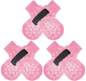 EXPAWLORER 6PCS Anti-Slip Dog Socks to Prevent Licking Paws,Dog Shoes for Hot Pavement,Best Paw Protector Traction Control on Hardwood Floor,Dog Booties for Puppy Small Medium Large Senior Dogs