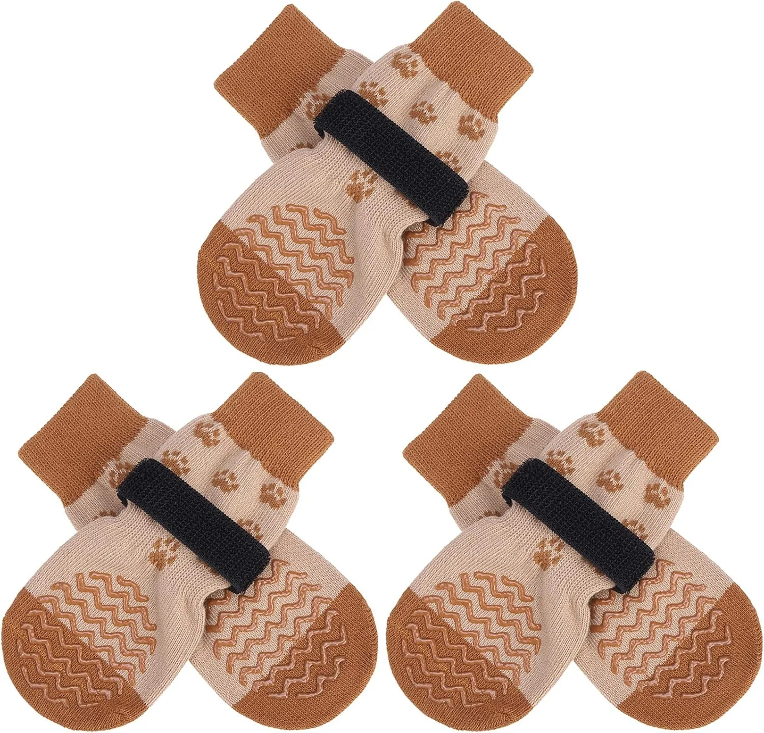 EXPAWLORER Anti Slip Dog Socks to Prevent Licking Paws,Winter Dog Boots & Paw Protectors,Dog Booties for Hardwood Floors with Grippers,Dog Shoes for Hot/Cold Pavement Small Medium Large Senior Dog