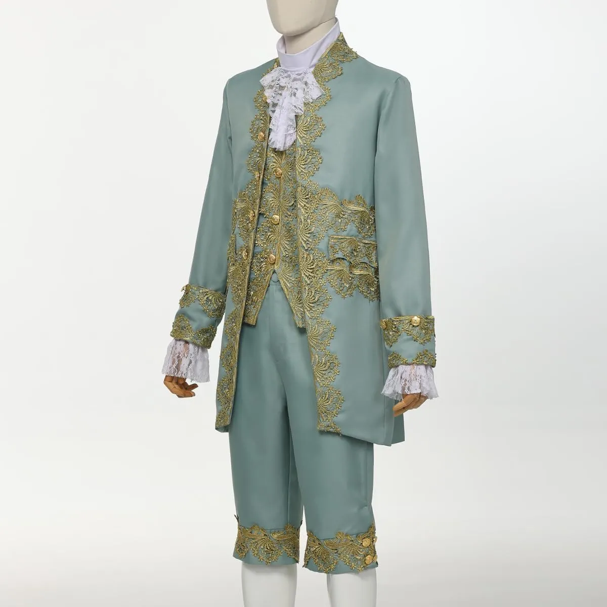 FAD-4U Mens Victorian Costume Suit Medieval Rococo Court Style Prince Cosplay Outfit Set