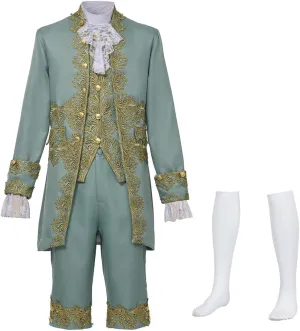 FAD-4U Mens Victorian Costume Suit Medieval Rococo Court Style Prince Cosplay Outfit Set