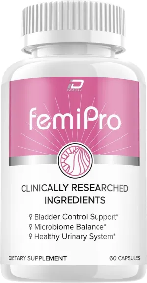 FemiPro Support Supplement - Probiotic Femi Pro Pills, FemiPro 24 Hour Support Microbiome Probiotic Urinary Control Leaks Health, Femie Pro Reviews (60 Capsules)