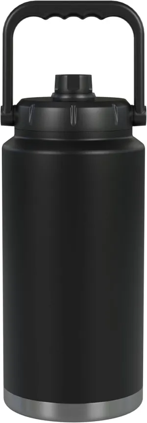 FIFTY/FIFTY 128 Ounce Water Jug; Stainless Steel Vacuum Insulated; Matte Black