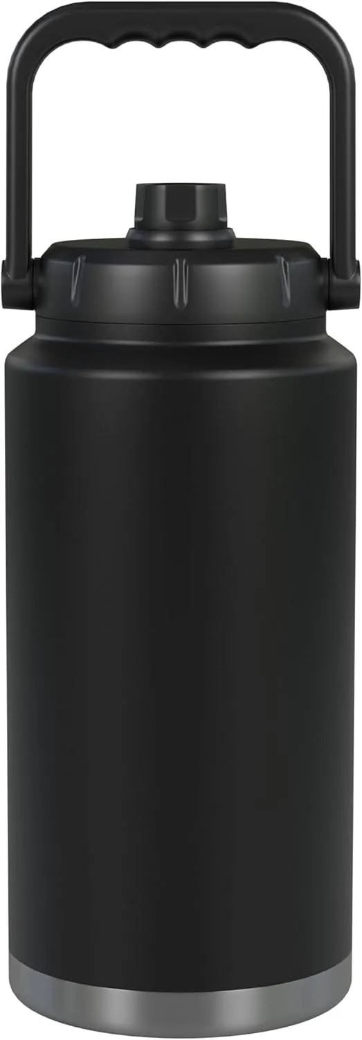 FIFTY/FIFTY 128 Ounce Water Jug; Stainless Steel Vacuum Insulated; Matte Black