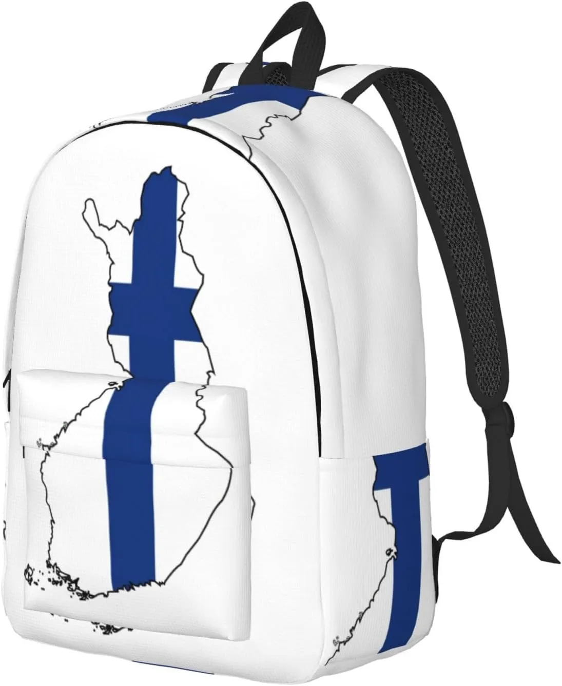 Finnish Flag Map print Large Laptop Backpack for Women, Work Business Backpacks College Bookbag for School