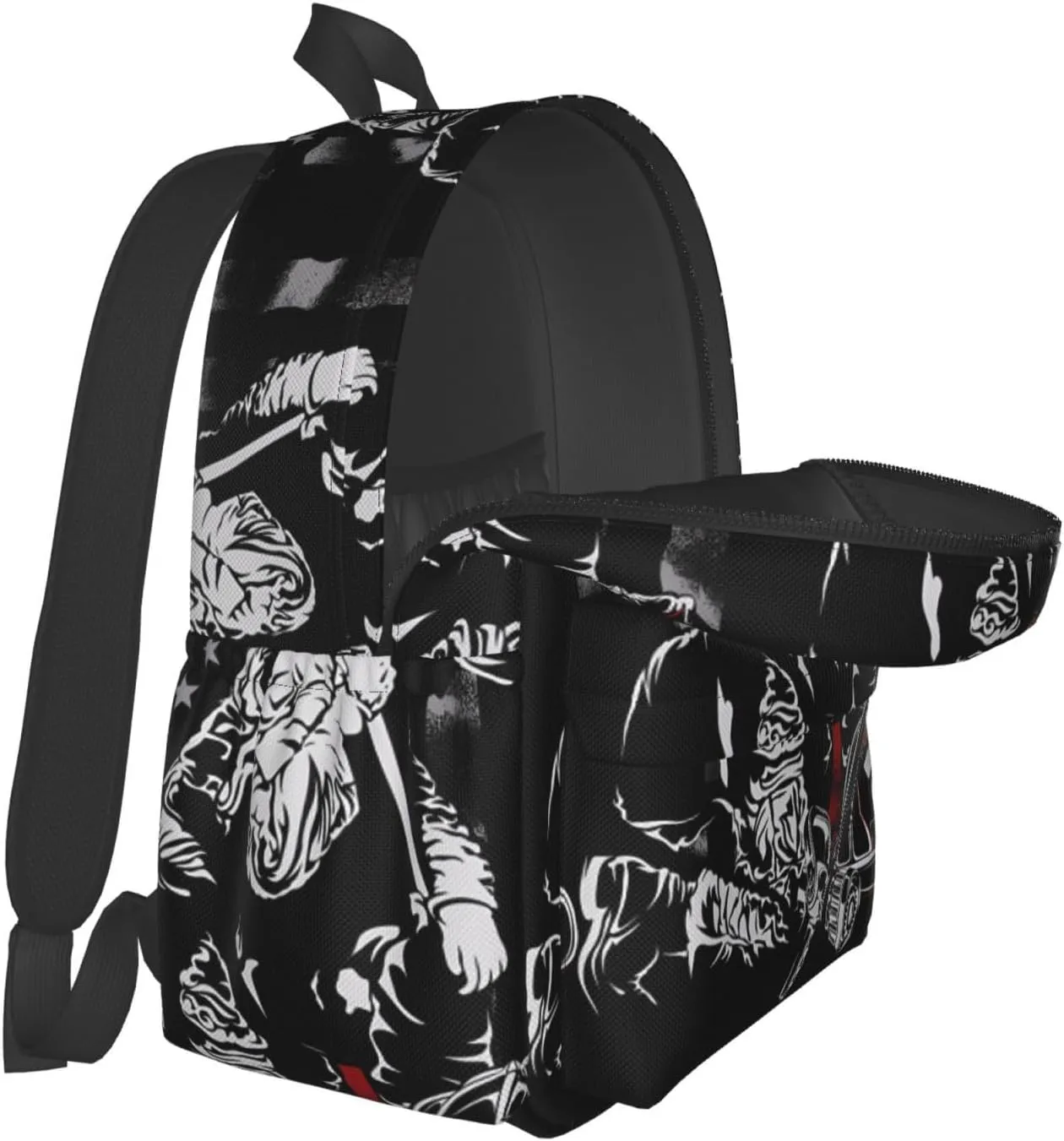 Firefighter American Flag Memorial Never Forget Flag Casual Backpacks Large Travel Backpack Laptop Rucksack Sports Daypack Adjustable Strap Bag for Camping Hiking