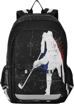 Fisyme Hockey Sport School Backpack Laptop Backpack Bags Bookbag Travel Casual Computer Notebooks Daypack