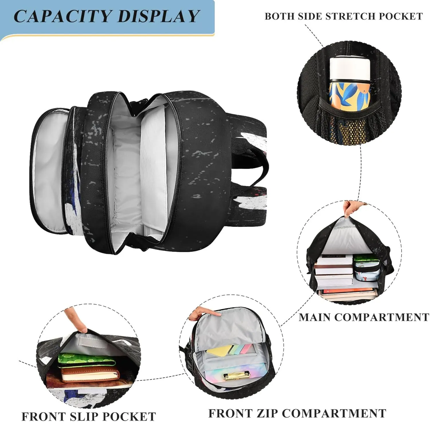 Fisyme Hockey Sport School Backpack Laptop Backpack Bags Bookbag Travel Casual Computer Notebooks Daypack
