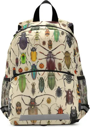 Fisyme Ladybugs Beetles Bugs Backpack Schoolbag Kids Daypack Toddler Travel School Bag Small Backpacks for Kindergarten Preschool Boys Girl