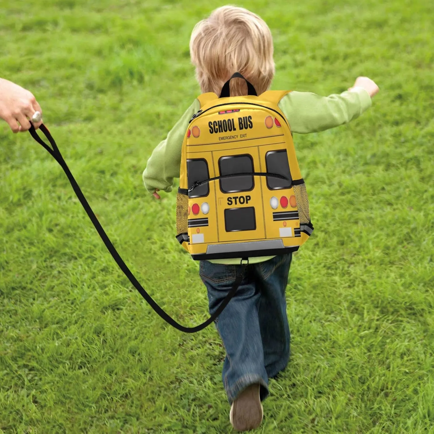 Fisyme School Bus Backpack Schoolbag Kids Daypack Toddler Travel School Bag Small Mini Backpacks for Kindergarten Preschool Nursery Boys Girls